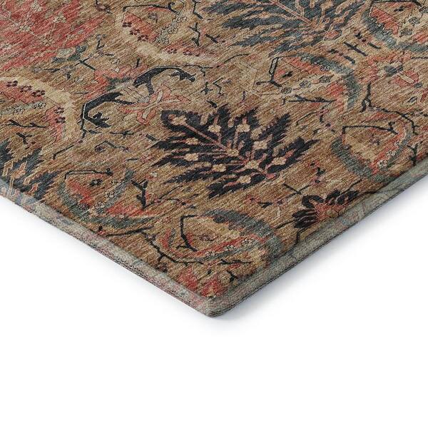 Mayfield Premium Machine Washable Abstract AMF1082 Khaki 3 ft. x 4 ft. Area Rug