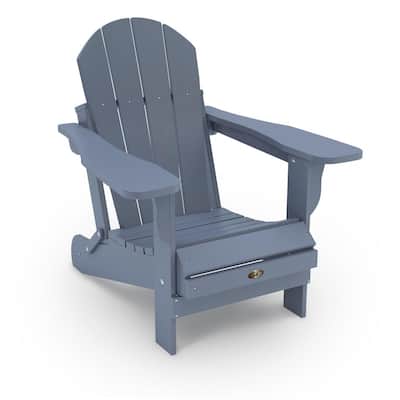 Recycled Grey Folding Plastic Adirondack Chair