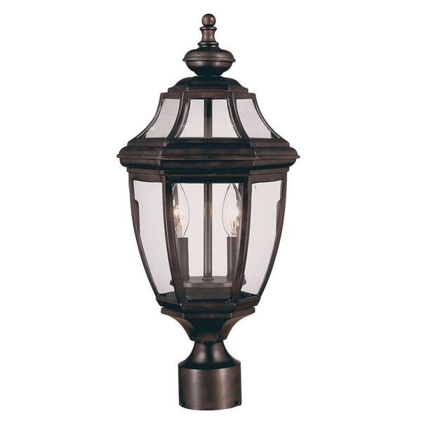 Illumine 2-Light Post Lantern English Bronze Finish Clear Glass