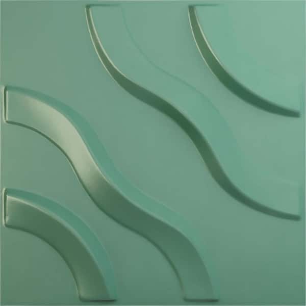 Ekena Millwork 11-7/8"W x 11-7/8"H Lane EnduraWall Decorative 3D Wall Panel, Sea Mist (12-Pack for 11.76 Sq.Ft.)