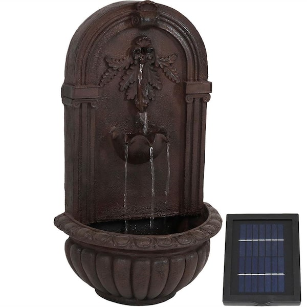 Rosette Leaf Outdoor Wall Fountain Lead by Sunnydaze Decor 132592005-l for sale online 