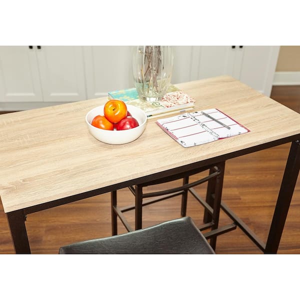 Linon Home Decor Betty 3-Piece Rectangle Natural/Brown Wood Top