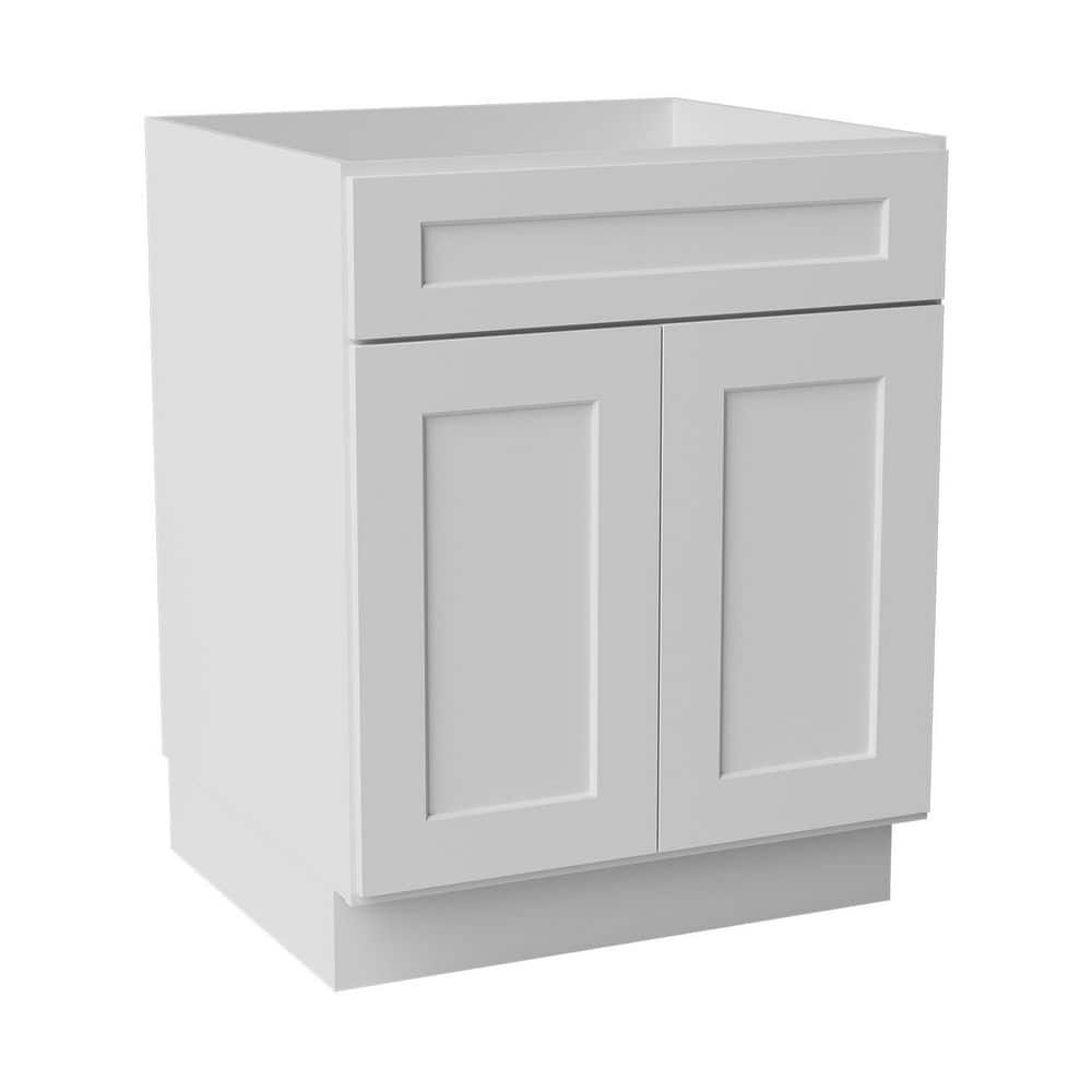 27 in. W x 24 in. D x 34.5 in. H Ready to Assemble Solid Wood Shaker Base Kitchen Cabinet in White price history on PriceWatchPro