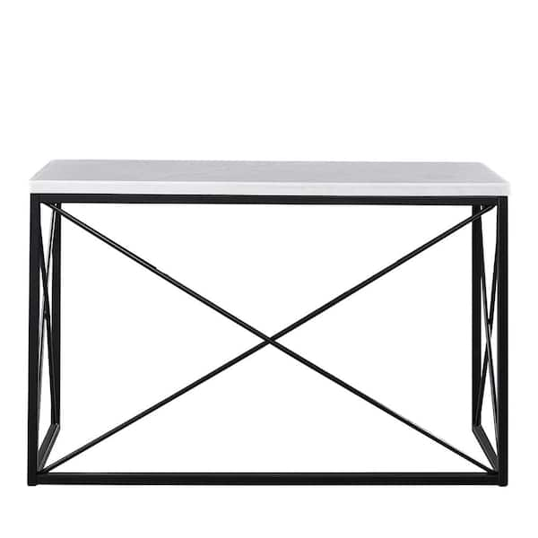 Steve Silver Skyler 48 in. White Standard Rectangle Composite Console Table