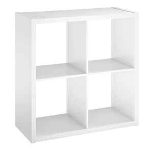 30 in. H x 29.84 in. W x 13.50 in. D White Wood Large 4-Cube Organizer