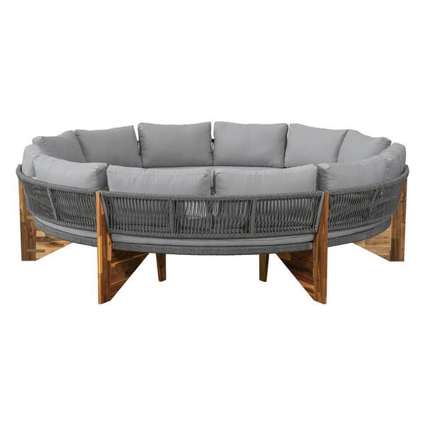 Brunswick Teak 5 - Person Patio Conversation Sets With Cushions Frame Color/Finish: Brown, Cushion Color: Off White