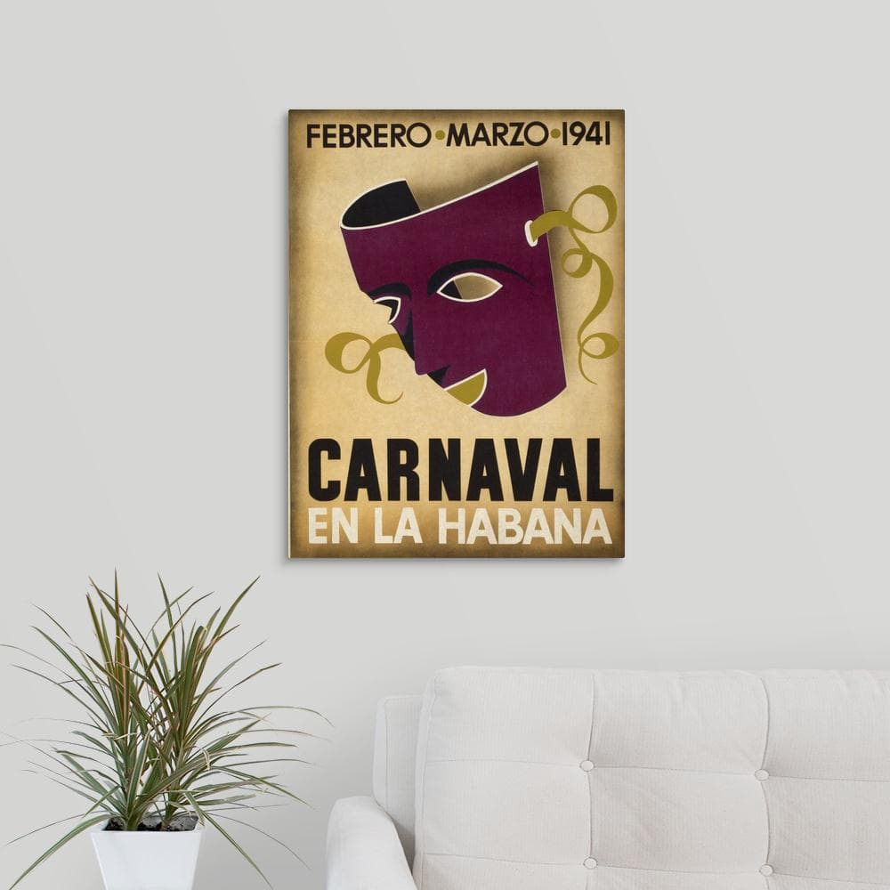 Carnaval en la Habana - Vintage Travel Advertisement by Vintage Apple Collection Canvas Wall Art -  GreatBigCanvas