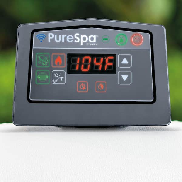 Intex PureSpa Plus 77 in. x 28 in. 4-Person Greywood