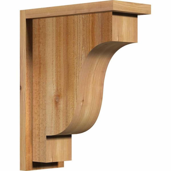 Ekena Millwork 6 in. x 14 in. x 18 in. Western Red Cedar Newport Rough Sawn Corbel with Backplate
