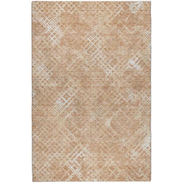 Dream Shag Premium Machine Washable Abstract ADS825 Coral 5 ft. x 7 ft. 6 in. Area Rug
