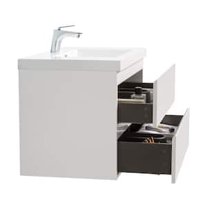 Newport 35.2 in. W x 19.5 in. D x 20.5 in. H Single Sink Bath Vanity in White with White Resin Top