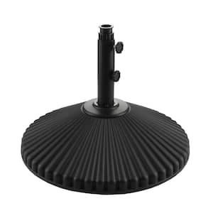 100 lbs. Patio Umbrella Base Stand with 2 Handle Knob in Black can fill in sand and water