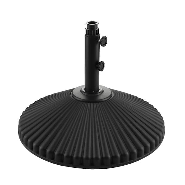 CASAINC 100 lbs. Patio Umbrella Base Stand with 2 Handle Knob in Black can fill in sand and water