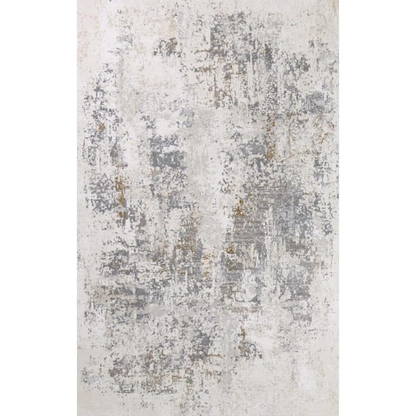 Highland Ivory/Beige 8 ft. x 10 ft. (7 ft. 6 in. x 9 ft. 6 in.) Geometric Contemporary Area Rug