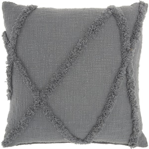 Lifestyles Gray 18 in. x 18 in. Throw Pillow