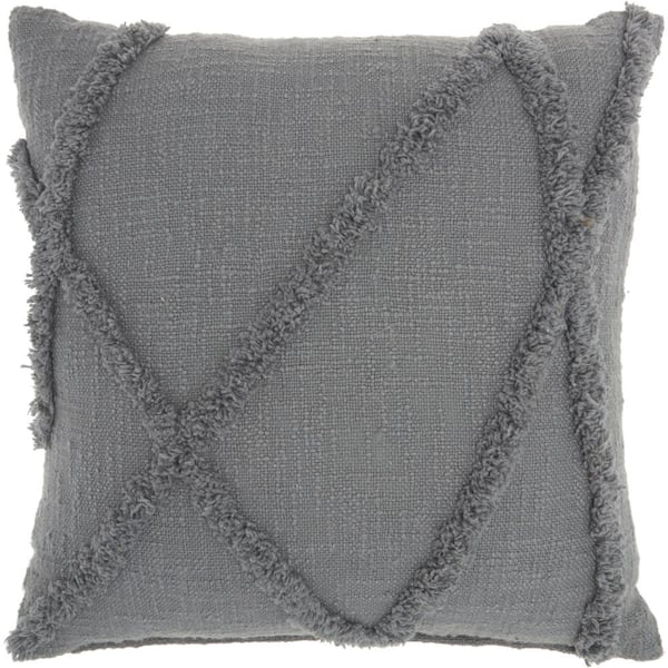 Mina Victory Lifestyles Gray 18 in. x 18 in. Throw Pillow