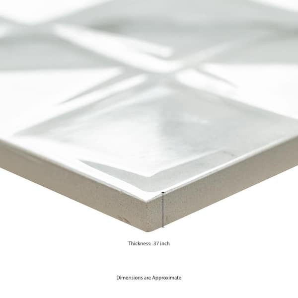MSI Dymo Statuary Chex White 12 in. x 24 in. Glossy Ceramic 3D Patterned Wall Tile (960 sq. ft./Pallet)