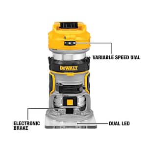 20V MAX Brushless Cordless 1/2 in. Hammer Drill/Driver with FLEXVOLT ADVANTAGE and Brushless Compact Router (Tools-Only)