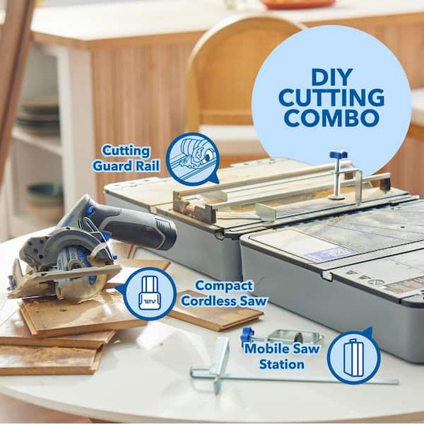 Blueprint Portable Saw Station with 12V Compact Circular Saw and Multi-Purpose Cutting Case