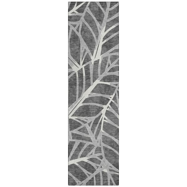 Chantille Machine Washable Indoor/Outdoor Abstract ACN2866 Gray 2 ft. x 7 ft. Runner Rug