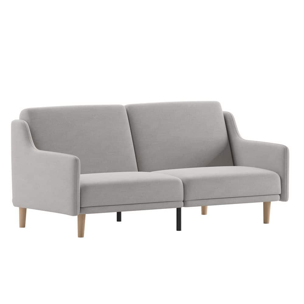 TAYLOR + LOGAN 72 in. Round Arm Fabric Living Room Sofa in Gray