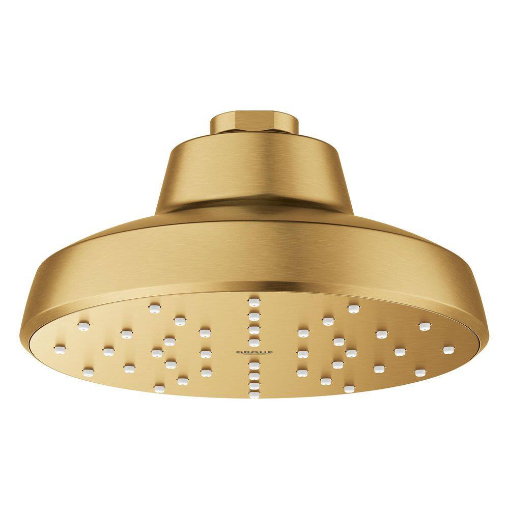 Tempesta 140 1-Spray Patterns with 1.75 GPM 5.5 in. Wall Mount Fixed Shower Head with AquaBooster in Brushed Gold price history on PriceWatchPro