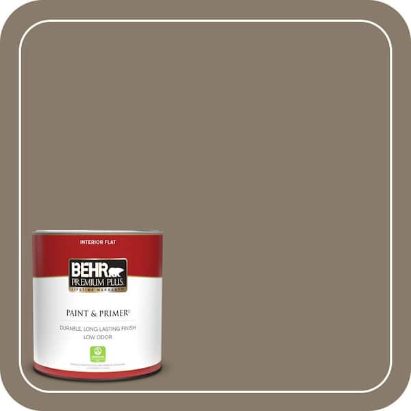 BEHR PREMIUM PLUS 1 qt. #PPU7-24A Hiking Trail Flat Low Odor Interior Paint and Primer