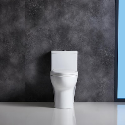 Dual-Flush 1.1 GPF/1.6 GPF One-Piece Toilet in White with Soft Closing Seat Included High-Efficiency Water Sense