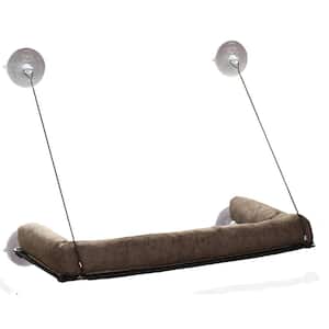 12 in. x 23 in. Medium Chocolate EZ Mount Kitty Sill Deluxe with Bolster Bed