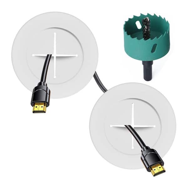 Vrbgify TV Wire Hider Kit for Wall-Mounted TVs-In-Wall Cable Management with 2 Pass-Throughs and Hole Saw for Easy Installation