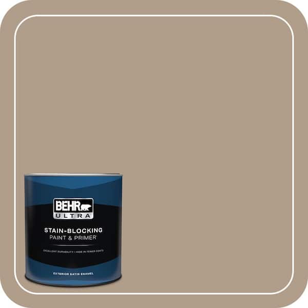 BEHR ULTRA 1 qt. #BNC-14 Over The Taupe Satin Enamel Exterior Paint & Primer