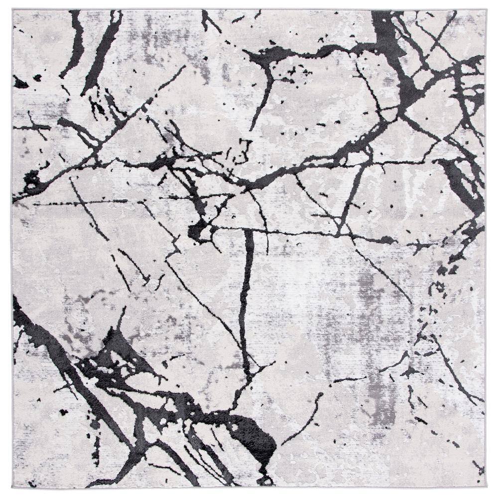 Amelia Gray/Black Doormat 3 ft. x 3 ft. Square Abstract Distressed Area Rug price history on PriceWatchPro