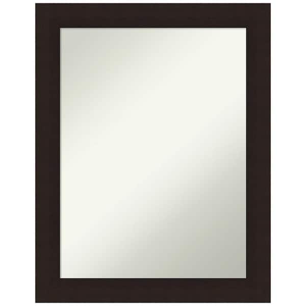 Amanti Art Carlisle Espresso 22 in. H x 28 in. W Wood Framed Non-Beveled Wall Mirror in Brown