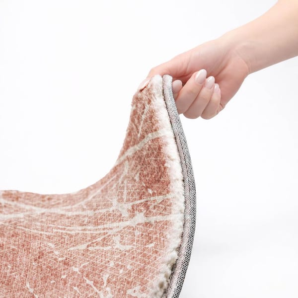 Dream Shag Premium Machine Washable Abstract ADS628 Blush 10 ft. x 14 ft. Area Rug