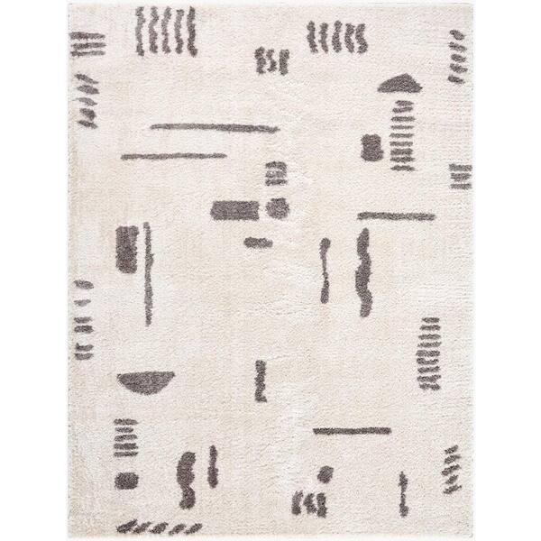 Livabliss Fossay Shag Charcoal 2 ft. x 3 ft. Modern Indoor Area Rug