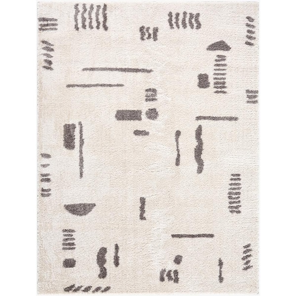 Livabliss Fossay Shag Charcoal 5 ft. x 7 ft. Modern Indoor Area Rug