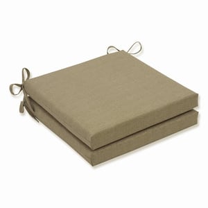 Solid 20 in. x 20 in. Outdoor Dining Chair Cushion in Tan (Set of 2)