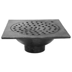 6 in. x 6 in. x 2 in. No Hub Cast Iron Bell Trap with Hinged Lid