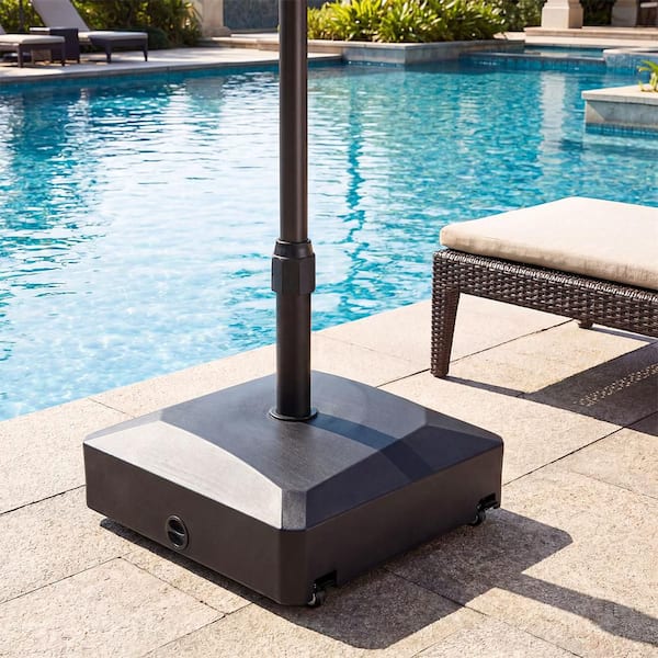 flat patio umbrella base with adustable pole Galvanized Steel Stack stylish garden or patio area surface Kozyard 15 FT Rectangular Double-Sided