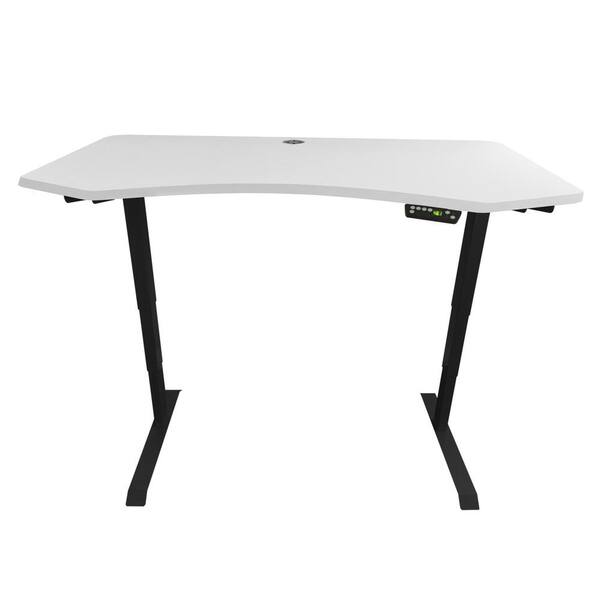 Canary White and Black Adjustable Height Desk