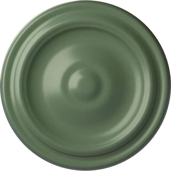 Ekena Millwork 1-1/8" x 9-5/8" x 9-5/8" Polyurethane Maria Ceiling Medallion, Hand-Painted Athenian Green