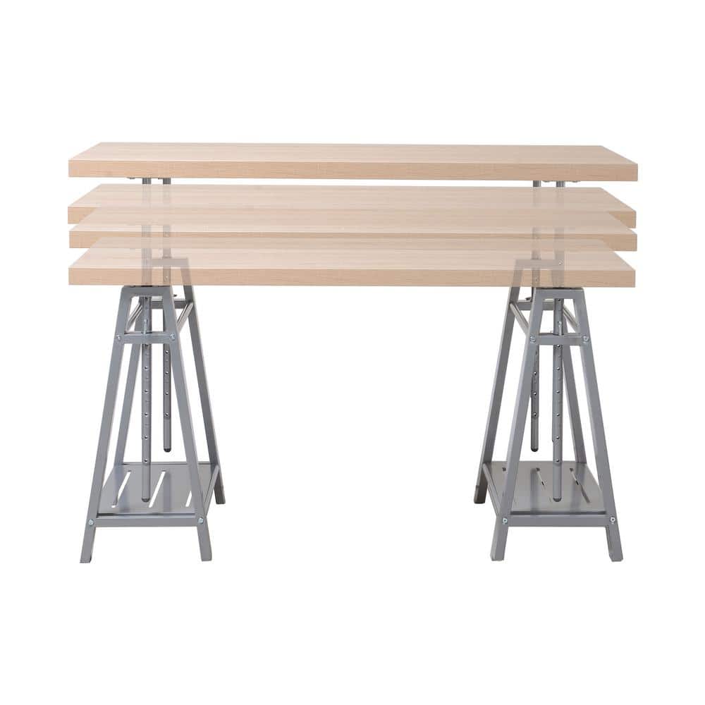 Gray Adjustable Height Standing Desk with Metal Base