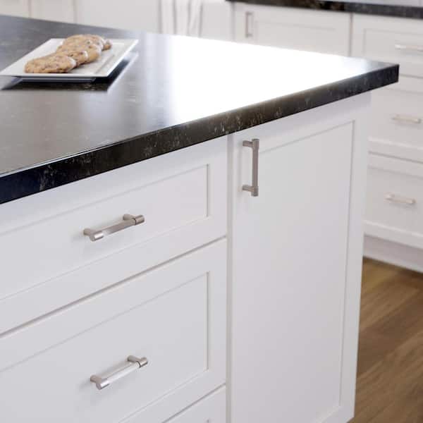 (10-Pack) Fluted 3 in. (76 mm) Modern Satin Nickel Cabinet Handle Drawer Bar Pulls