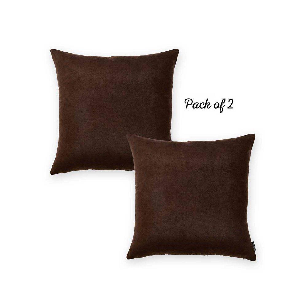 Honey Brown 18" x 18" Solid Color Pillow Covers, Set of 2