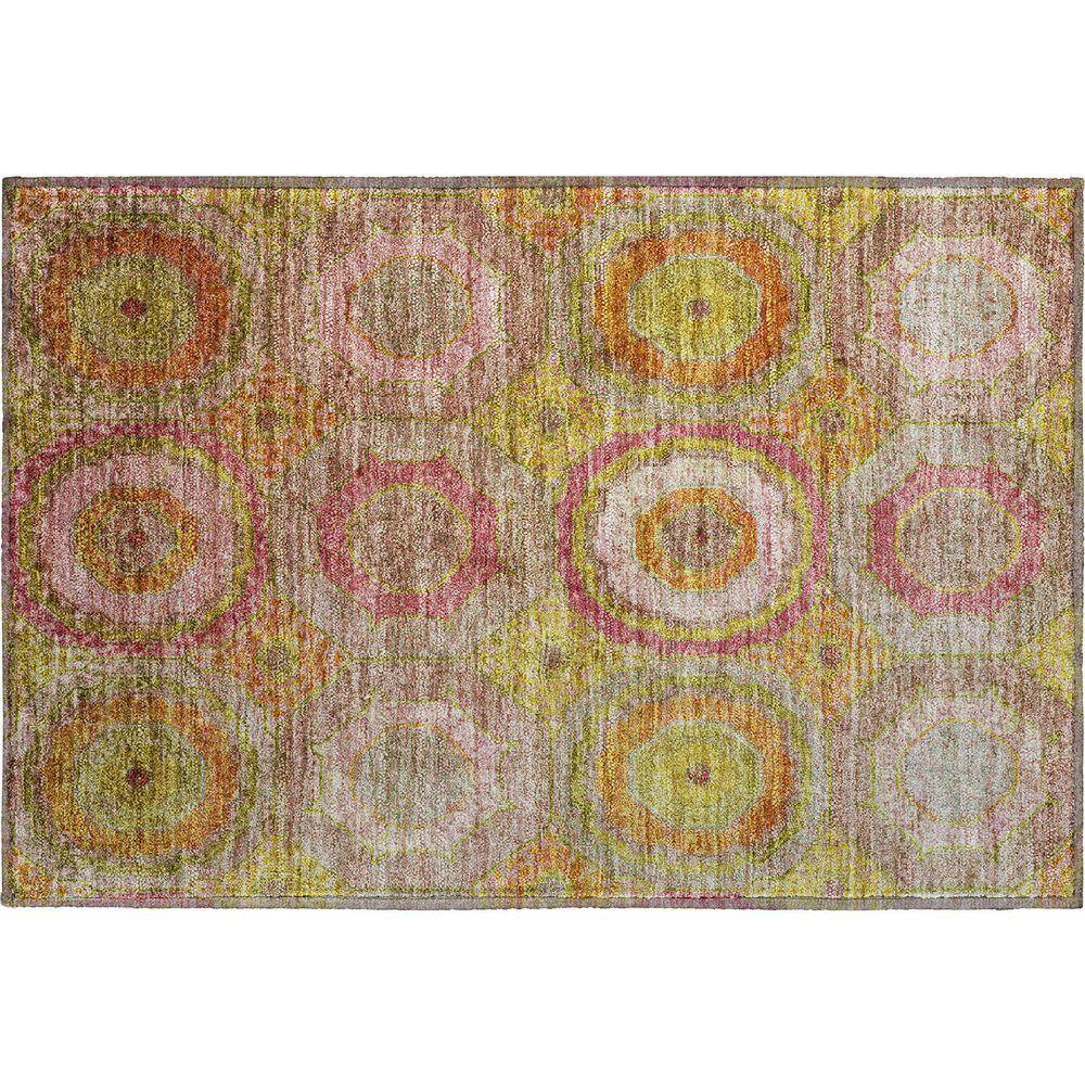 Modular Accent Rugs Addison Rugs Mayfield Premium Machine Washable Abstract AMF2049 Orange ...