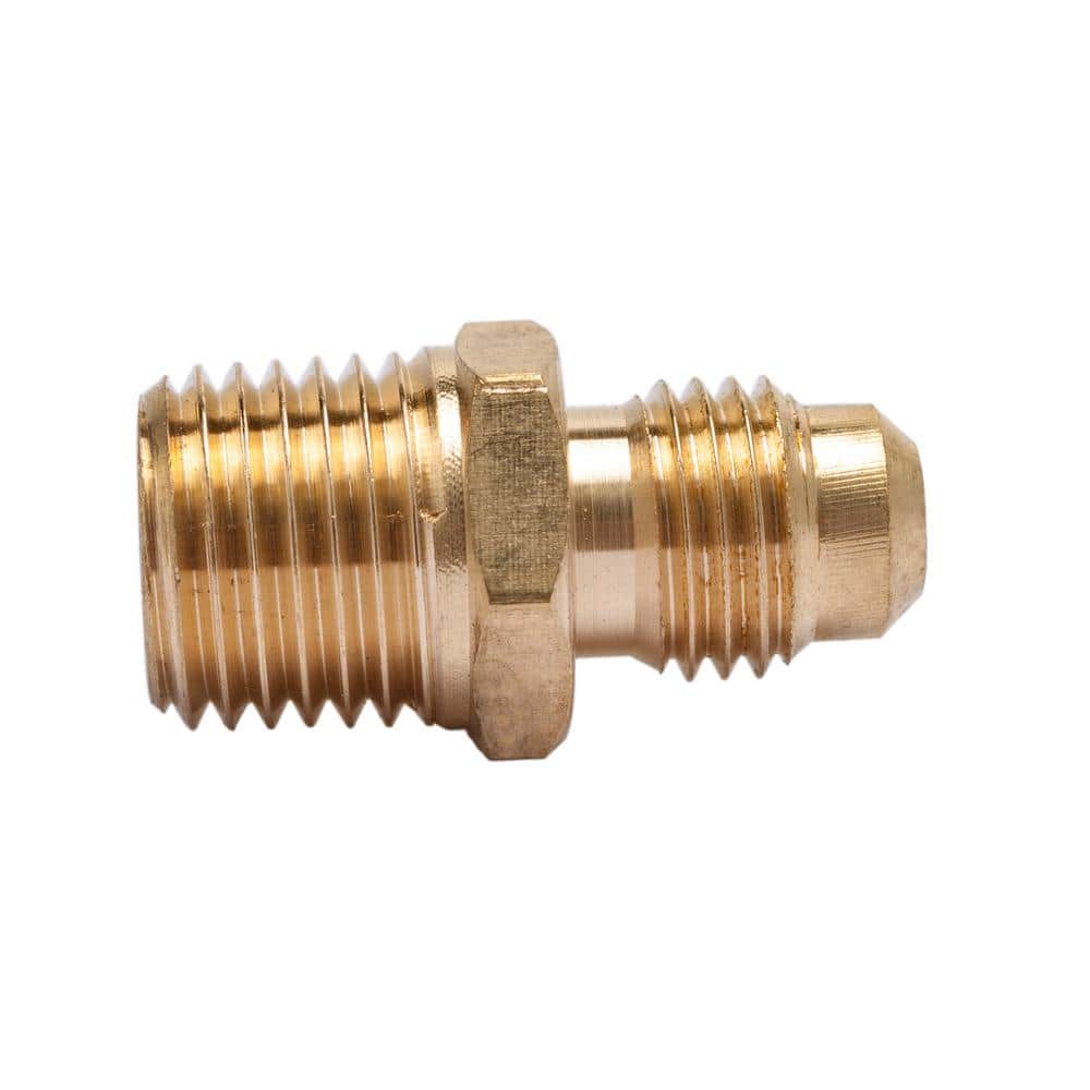 LTWFITTING 1/4 in. Flare x 1/4 in. MIP Brass Adapter Fitting (5-Pack)  HF484405 - The Home Depot