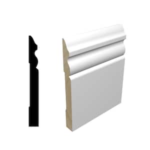 RMB 518 9/16 in. D x 5-1/4 in. W x 96 in. L Primed Finger-Joined Pine Baseboard Molding 1-Piece 8 ft. Total