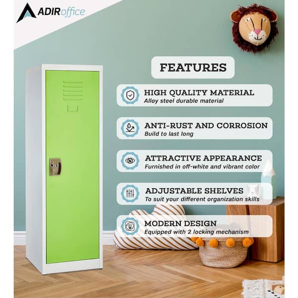 629-Series 48 in. H 1-Tier Steel Storage Locker Free Standing Cabinets for Home, School, Gym in Green
