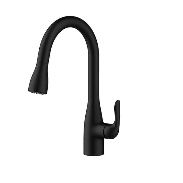 Viper Single Handle Pull Down Sprayer Kitchen Faucet with Deck Plate in Satin Black