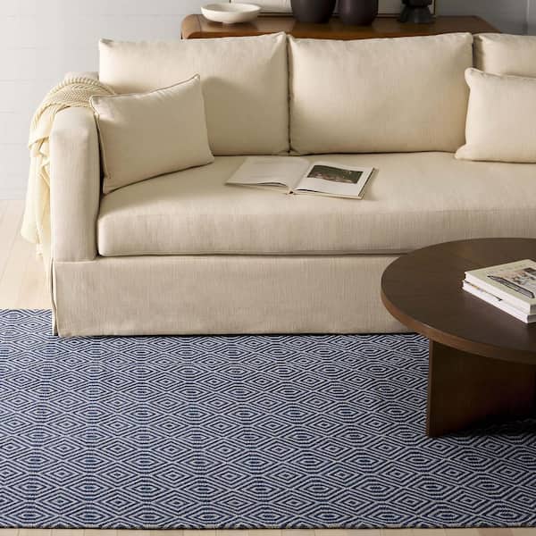 Martha Stewart 8 ft. x 10 ft. Blue/Gray Monochrome Geometric Area Rug